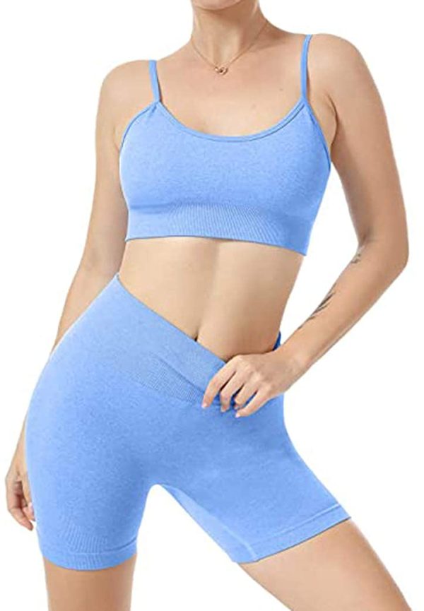 MANON ROSA Workout Set Women 2 Piece Activewear Clothes Seamless Gym Sports Bras Biker Shorts Outfits Fitness Sportswear - Image 5