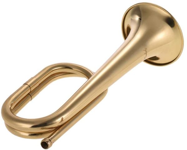 B Flat Bugle Call Trumpet Cavalry Horn Brass Instrument with Mouthpiece for School Band - Image 4