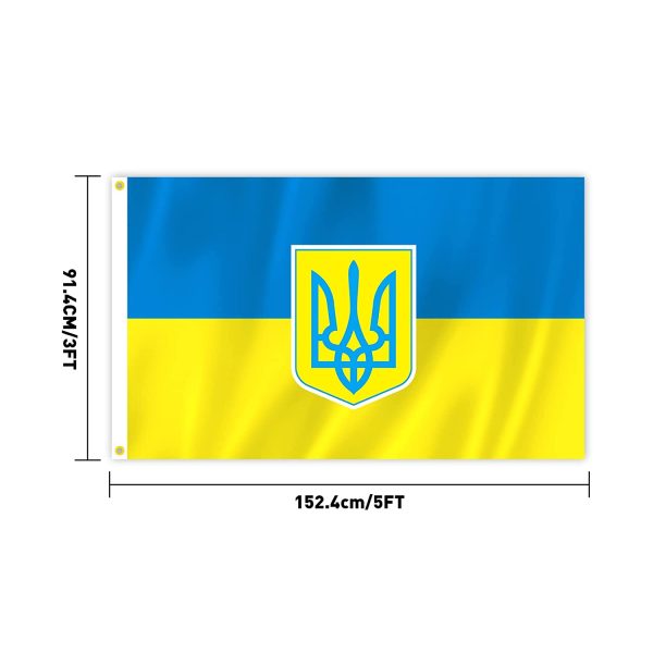 Ukraine State National Flag Ukraine Trident Flag 3x5 feet Ukraine Country Banner Trident Country Flag - Image 7