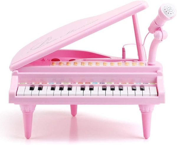 Amy & Benton Toddler Piano Toy for Baby Girls Pink 31 Keys Multifunctional Music & Sound Birthday Gift Toys for 3 4 Year Old