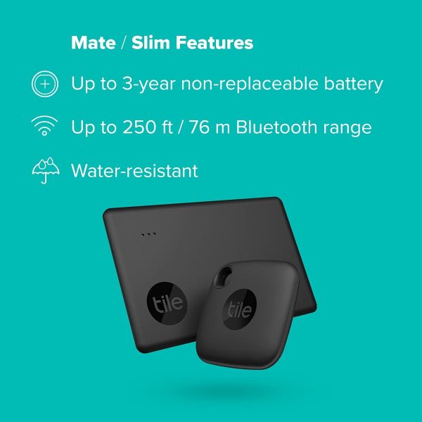 Starter Pack (2022) 2-pack (Mate/Slim). Bluetooth Tracker, Item Locator & Finder for Keys, Wallets & More; Easily Find All Your Things. Water-resistant. Phone Finder. iOS and Android Compatible - Image 5