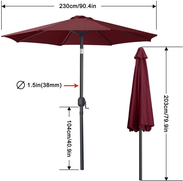 MASTERCANOPY Maket Patio Umbrella Outdoor Garden Table Umbrella with 8 Ribs - Image 6