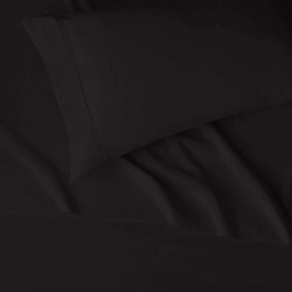 AmazonBasics Light-Weight Microfiber Sheet Set - Twin XL, Black - Image 2