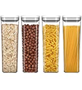 MR.SIGA 4 Pack Airtight Food Storage Container Set, BPA Free Kitchen Pantry Organization Canister...