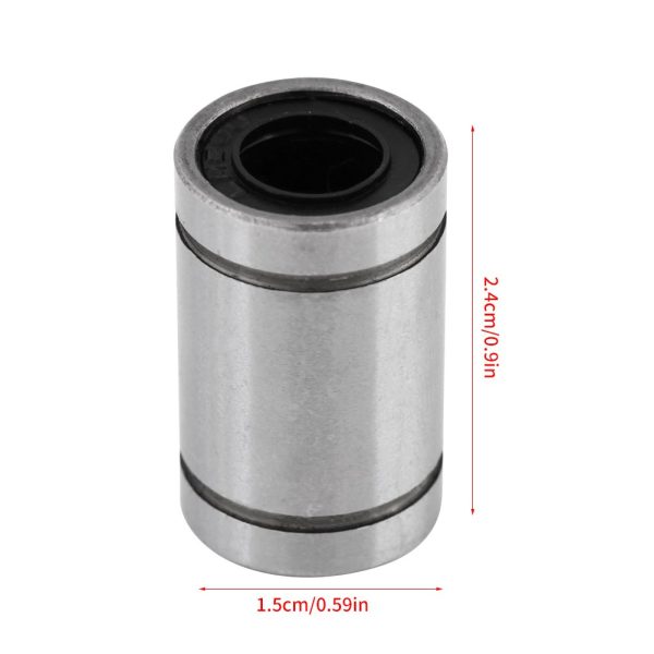 12pcs LM8UU Linear Ball Bearing, Ball Bushing Motion Bearings for 3D Printer and CNC Part 8mm Bore Dia, 15mm OD, 24mm Length