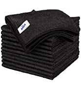 MR.SIGA Microfiber Cleaning Cloth, All-Purpose Cleaning Towels, Pack of 12, Black, Size 12.6 x 12...