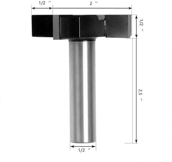 CNC Spoilboard Surfacing Router Bit 1/2 Inch Shank, Slab Flattening Router Bit Durable Carbide Tipped Bits Wood Milling Cutter Planing Tool Woodworking Tools, Black - Image 6