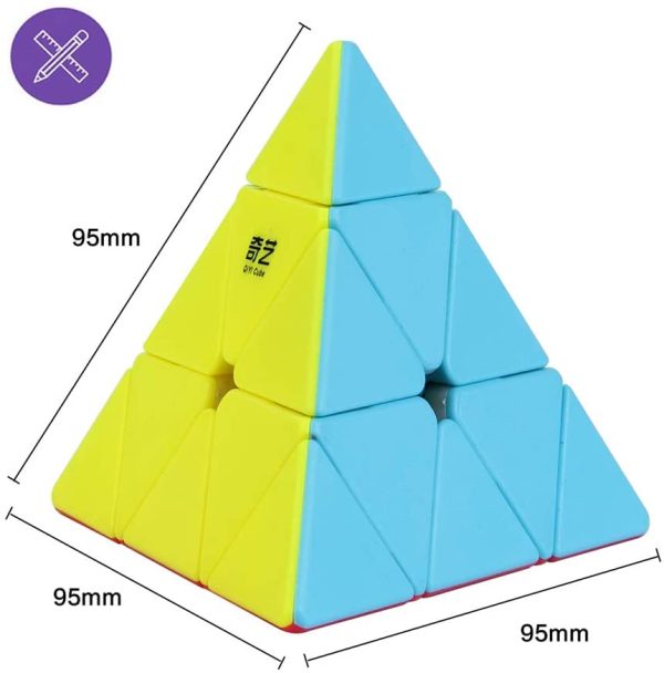 Roxenda Pyramid Speed Cube, 3x3x3 Qiming Pyramid Speed Cube Stickerless Frosted Triangle Puzzle Magic Cube - Image 6