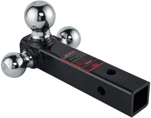 Trailer Hitch 3 Balls Trailer Ball Mount 1-7/8, 2, 2-5/16-Inch Balls, 2" Trailer Hitch Receiver, Black Chrome Coated Trailer Hitch Come with 5/8" Lock - Image 4