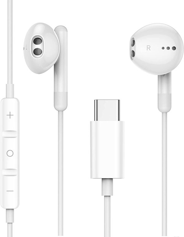 USB C Headphones/Earphones, in Ear USB C Earphones, Type C Earphone with Microphone and Volume Control Earbuds Headset Compatible with Pixel 2/3/4/5, Samsung S20/S21/Note10, Huawei Mate 20/P30 - Image 5