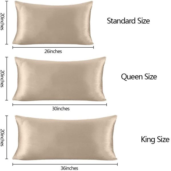 Jaciu 100% Pure Silk Pillowcase,21 Momme Both Side Silk Pillowcases King/Queen/Standard Size Hidden Zippered Mulberry Silk Pillowcase Hypoallergenic Soft Breathable for Hair, Skin and Good Sleep - Image 4