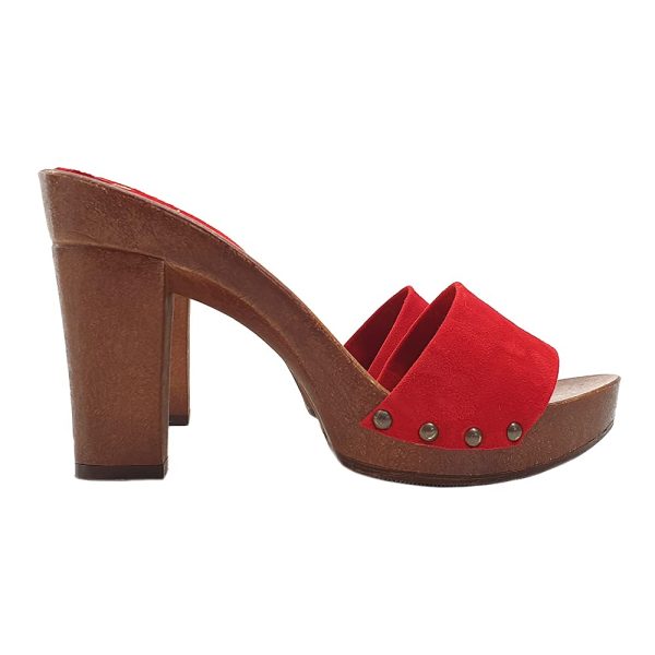 Red clogs in suede Heel 10 - MY810 CAM ROSSO (4 US, ROSSO) - Image 4