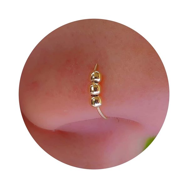 Tiny Beaded Nose Ring Hoop 24 G 7 mm Nose Hoop - 14K Gold Filled Nose Piercings hoop - Image 5