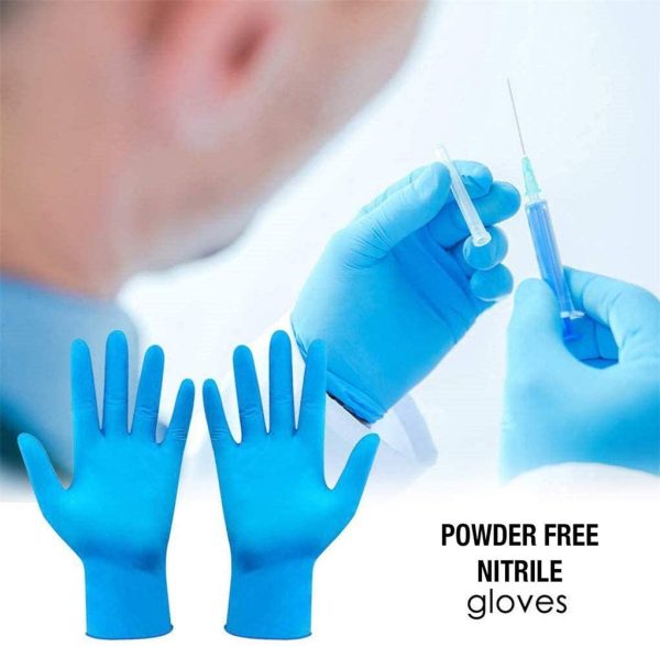 Nitrile Disposable Gloves, Gloves Latex Free, Powder Free Gloves, Food Grade Gloves, 100 Pc L Size, Blue - Image 3