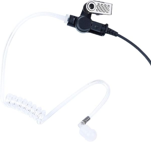 3.5mm Acoustic Tube Listen only Earpiece Headset for Radio or Walkie Talkie Mic