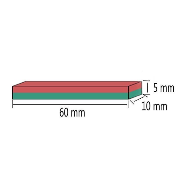 Strong Neodymium Bar Magnets with Double-Sided Adhesive, Rare-Earth Metal Neodymium Magnet - 60 x 10 x 5 mm, Pack of 12 - Image 5