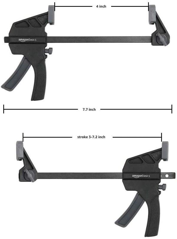 Amazon Basics 6-Piece Trigger Clamp Set - 2-Pieces 4-Inch, 4-Pieces 6-Inch