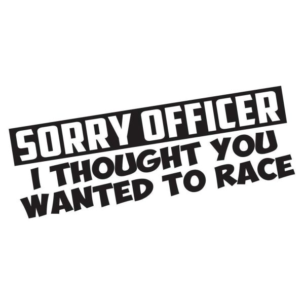 Sorry Officer Funny Bumper Sticker Vinyl Decal Police Car Truck SUV Hatchback Window Decal - Image 4