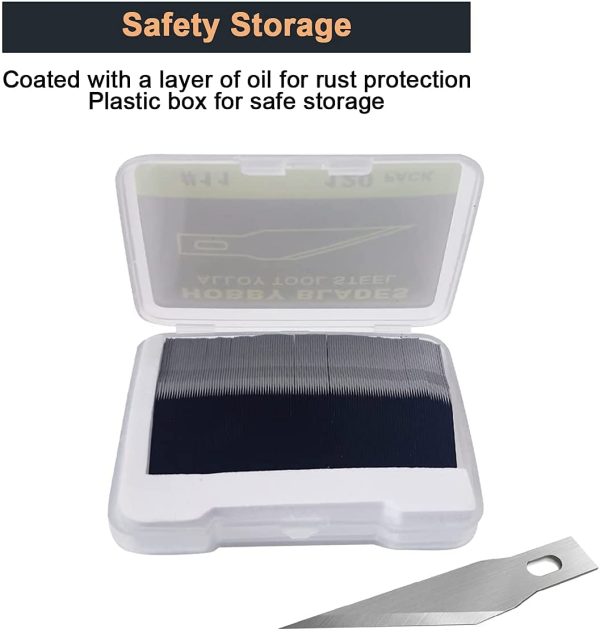 #11 Hobby Knife Blades(Pack of 120), Art Blades Cutting Tool with Storage Case for Craft, Hobby, Scrapbooking, Stencil - Image 4