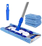 MR.SIGA Professional Microfiber Mop (Included 3 Microfiber Cloth Refills and 1 Dirt Removal Scrub...