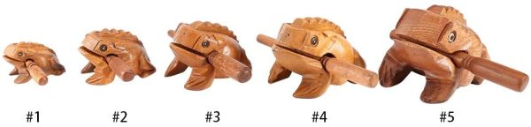 Wood Frog Guiro Rasp Thailand Hand Carved Wooden Frog Guiro Rasp Croaking Sound Toy Musical Instrument Tone Block Natural Finish Five sizes(#1) - Image 3