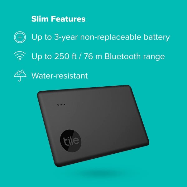 Tile Slim (2022) Bluetooth Item Finder, Black, 1 Pack - Image 6