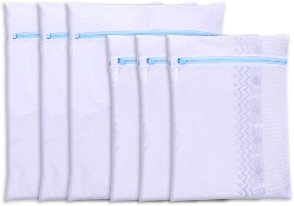 Mesh Laundry Bags for Delicates with Premium Zipper??3 Large & 3 Medium??Garment Clothing Washing Bags for Lingerie, Socks, Laundry, Blouse, Bra, Hosiery, Stocking, Underwear, Travel Storage Organize Laundry Net Bag