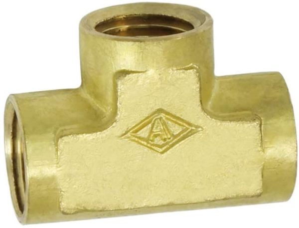 Brass Pipe Fitting, Forged Brass Tee, 1/4" x 1/4" x 1/4" 3-Way NPT Female Pipe, 1/4" x 1/4" x 1/4" NPT Female - Image 3