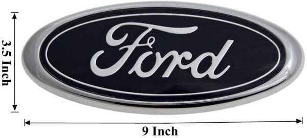 2004-2014 Ford F150 Front Grille Tailgate Emblem, Oval 9"X3.5", Decal Badge Nameplate Also Fits for 04-14 F250 F350, 11-14 Edge, 11-16 Explorer, 06-11 Ranger, 07-11 Expedition (Black) - Image 6