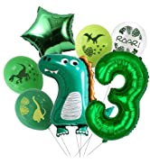 Baby Dinosaur Balloons for 3rd Dinosaur Themed Birthday Party Decorations for Boys or Girls 3rd B...