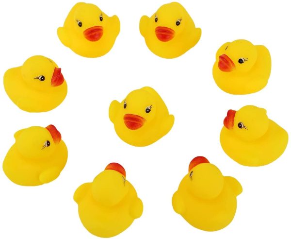 SAVITA 50pcs Rubber Ducky Bath Toy for Kids, Float and Squeak Mini Small Yellow Ducks Bathtub Toys for Shower/Birthday/Party Supplies??3.5??3.5??3cm/1.4??1.4??1.2inch?? - Image 3