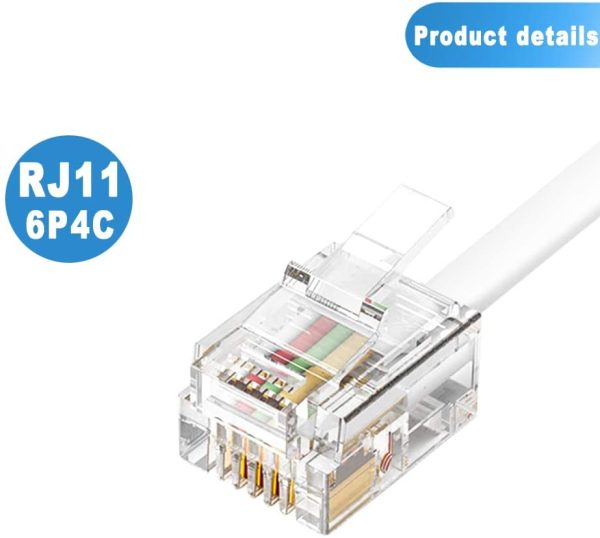 Telephone Splitter, 3-Pack  RJ11 Male to Female Two Way Phone Line Splitter Converter Cable - Image 3