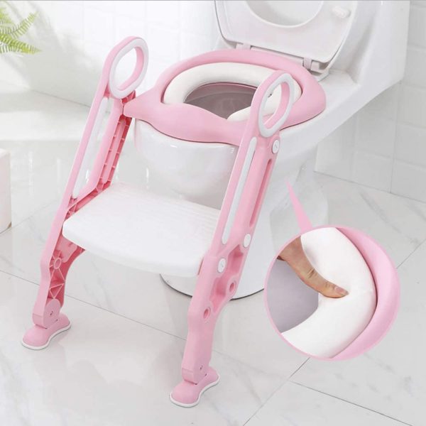 Kids Toddlers Potty Training Seat, ITOY&IGAME Toilet Seat for Potty Training Toilet Training Potty Seat Sturdy Comfortable Built in n-Slip Steps Soft Pad for Baby Boys Girls - Image 7