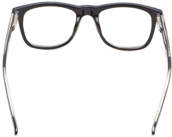 Eyekepper Readers Square Large Lenses Spring-Hinges Reading Glasses Men Women Black