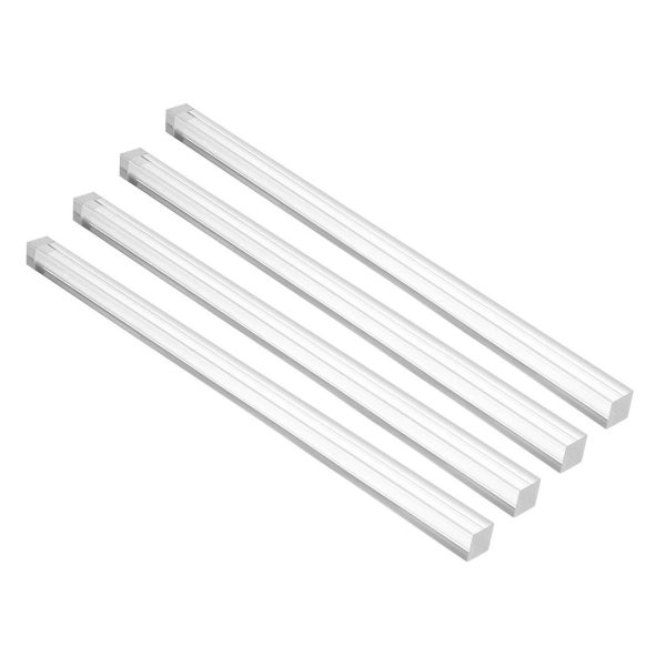 uxcell Acrylic Square Rod,10mmx10mmx250mm Clear,Solid Plastic PMMA Bar Stick 4pcs - Image 2