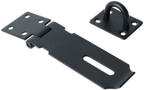 Padlock Hasp Door Clasp Door Lock Gate Latch 4 Inches, Stainless Steel Matte Black, CMS9B - Image 3