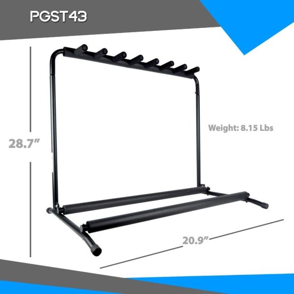 Pyle Multi Guitar Stand 7 Holder Foldable Universal Display Rack With No slip Rubber Padding - PGST43 - Image 4