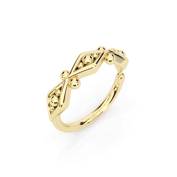 Tribal 14K Solid Gold Nose Ring, Small Snug-Fit Nostril Hoop, Fits Tragus, Daith, Cartilage, Helix, Septum, Handmade Piercing Jewelry - Image 3