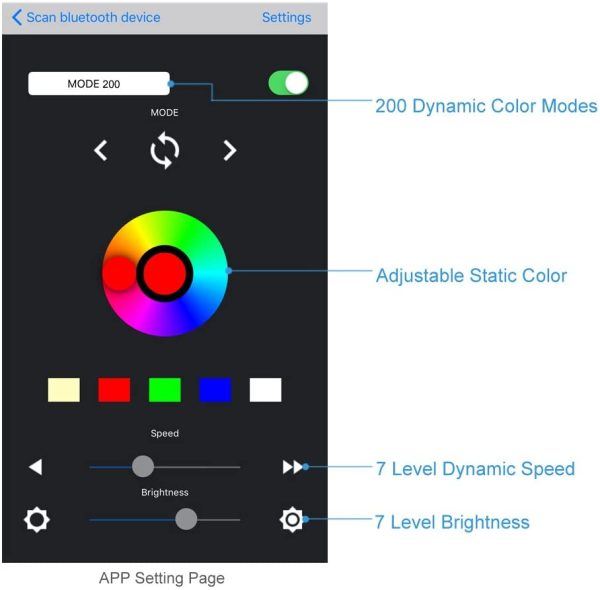 Wireless Bluetooth Magic Dream Color LED Controller iOS Android DC5V~24V for WS2811 WS2812B WS2801 SK6812 LPD6803 APA102 WS2813 Individually Addressable Digital Programmable LED Strip Pixel Module Panel Lamp - Image 5