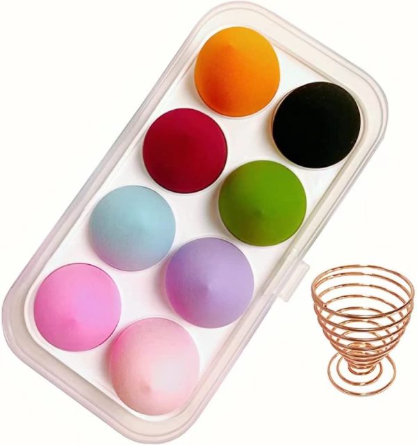 8 Pack Makeup Sponge Set,Makeup Puff Beauty Makeup Egg,Soft Polyester Makeup Blender Sponges with Sponge Holder (Multi) - Image 7