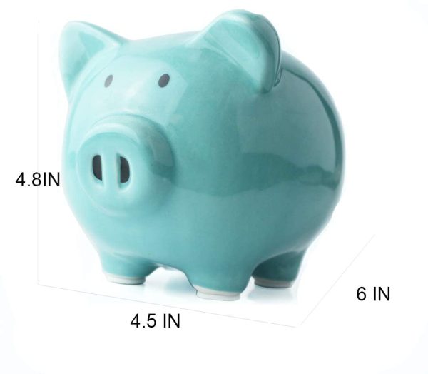 Ceramic Blue Piggy Bank Makes a Perfect Unique GIF,t Nursery D??cor, Keepsake, or Savings Piggy Bank for Kids - Image 6