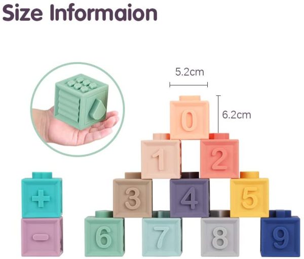 Soft Building Blocks for Toddlers Babies 6 9 12 Months 1 Year Old - Baby Teether Toys - Montessori Sensory Stacking Toys for Infant - Image 4