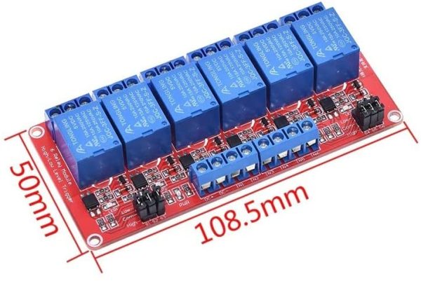 6 Channel 5V Relay Module Board Shield with Optocoupler Support High and Low Level Trigger for Arduino