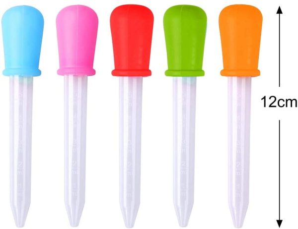 10 Pieces Liquid Droppers, 5ML Silicone and Plastic Dropper Pipettes for Kids Eyedropper with Bulb Tip for Candy Oil Kitchen Kids Gummy Making - Image 6