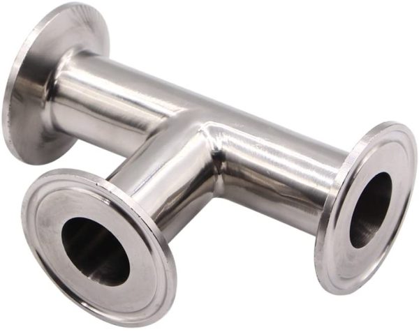 Clamp Tee 3 Way Stainless Steel 304 Sanitary Fitting Fits 1.5" Tri-clamp, 25mm Pipe OD