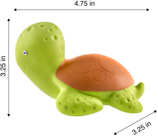 Pure Natural Rubber Baby Bath Toy - Mele The Sea Turtle - Without Holes, BPA, PVC, Phthalates Free, All Natural, Textured for Sensory Play, Sealed Bath Rubber Toy, Hole Free Bathtub Toy for Babies - Image 3