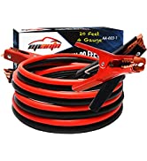 EPAuto 4 Gauge x 20 Ft 500A Heavy Duty Booster Jumper Cables with Travel Bag and Safety Gloves (4...