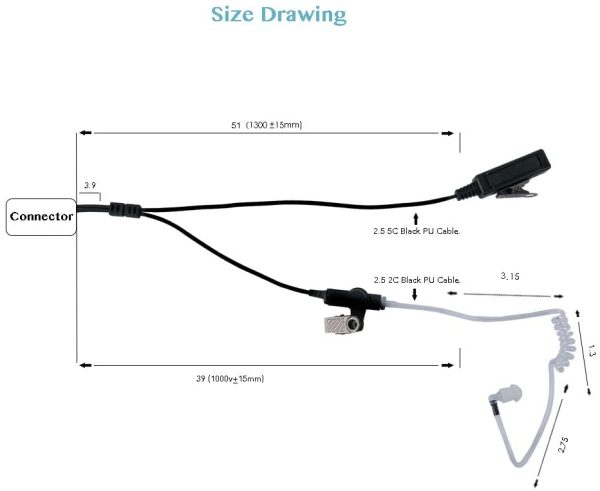 Motorola XPR 7550e Earpiece, 2 Wire Surveillance Kit Headset with PTT Mic for Motorola XPR7550 XPR6550 APX6000 APX4000 APX7000 XPR7580 XPR7580e XPR7350e 6580 6350 Two Way Radio Walkie Talkie