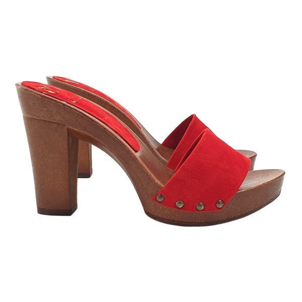 Red clogs in suede Heel 10 - MY810 CAM ROSSO (4 US, ROSSO) - Image 2