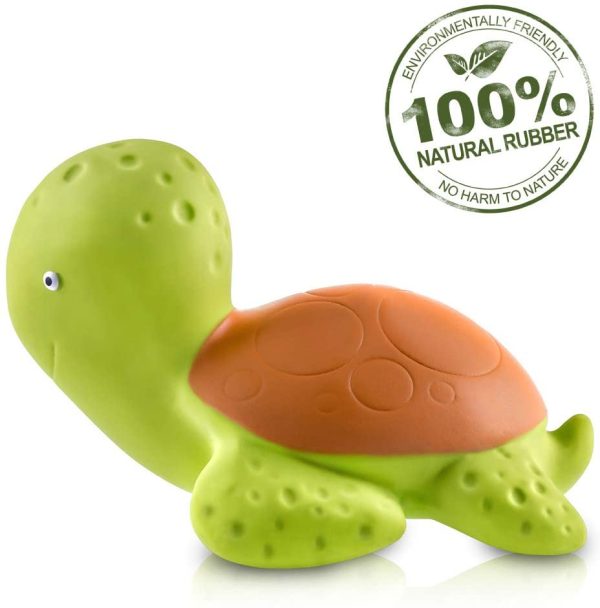 Pure Natural Rubber Baby Bath Toy - Mele The Sea Turtle - Without Holes, BPA, PVC, Phthalates Free, All Natural, Textured for Sensory Play, Sealed Bath Rubber Toy, Hole Free Bathtub Toy for Babies - Image 2